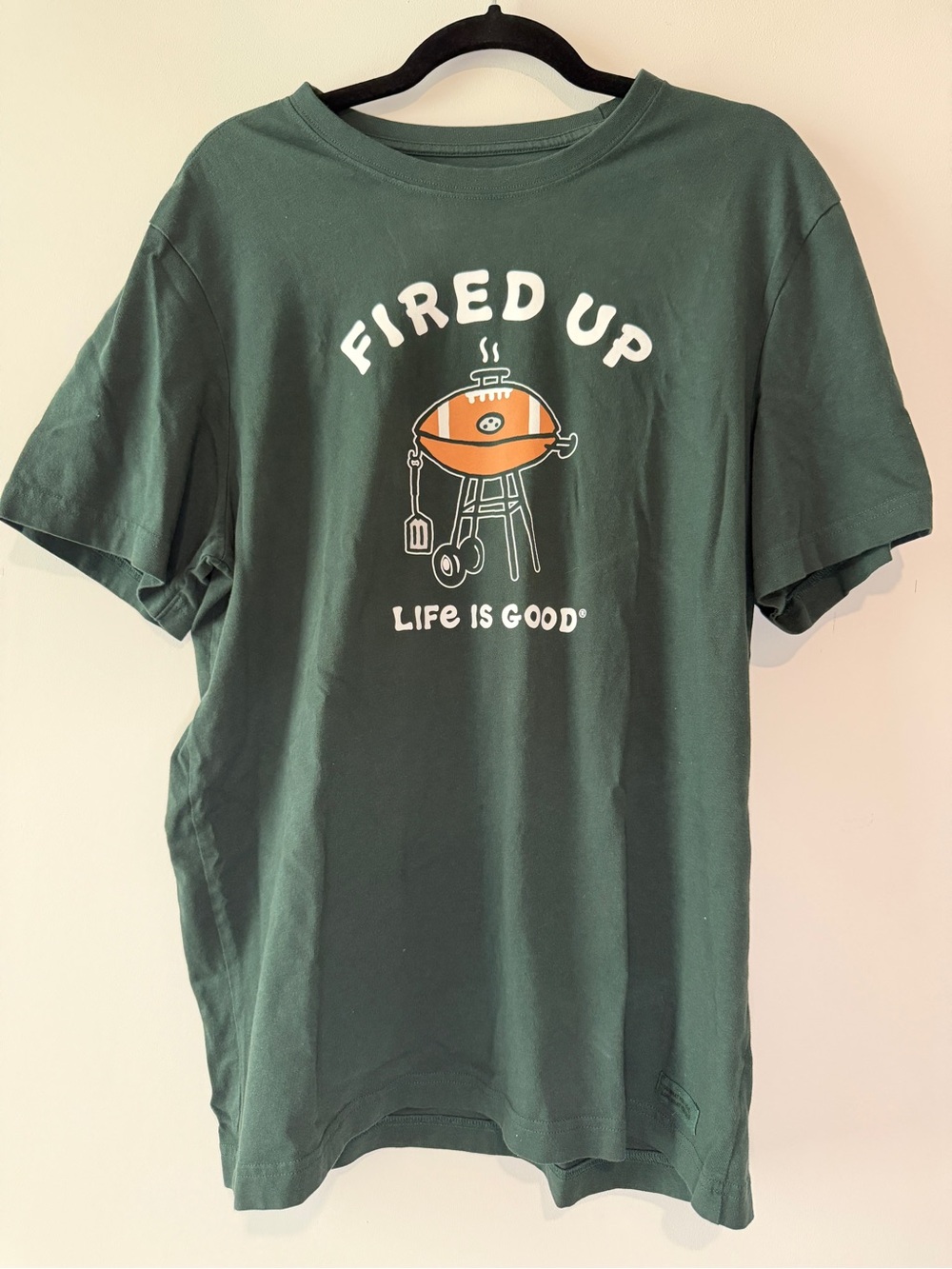 Life is Good Men’s "Fired Up" Green Graphic Tee